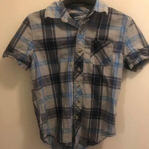 Boys Size 8 Collared Blue Checkered Shirt By Arizona Jean Co.